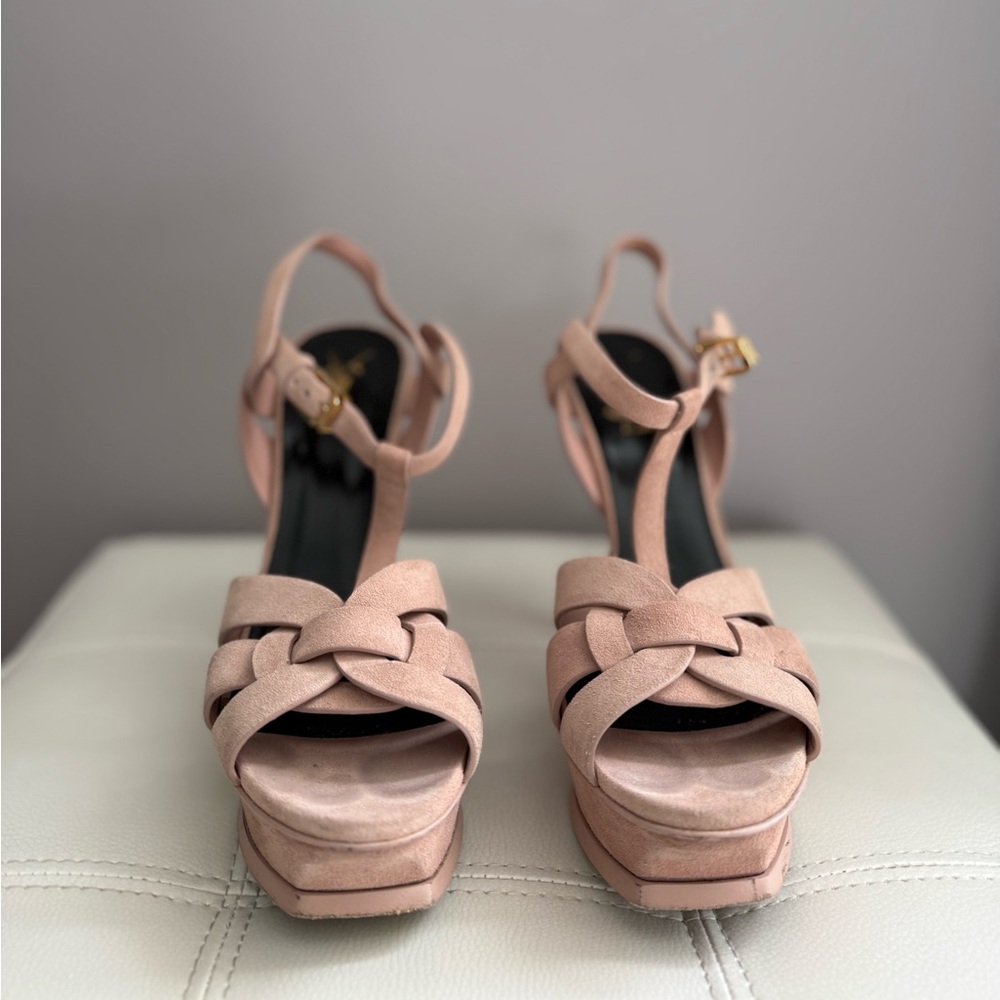 Saint Laurent Tribute Blush Pink Heels - Picture 3 of 6